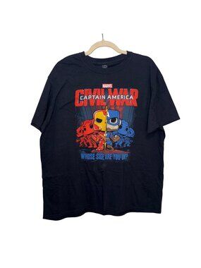 Marvel Captain America Civil War Funko Pop Graphic T-Shirt Black Large